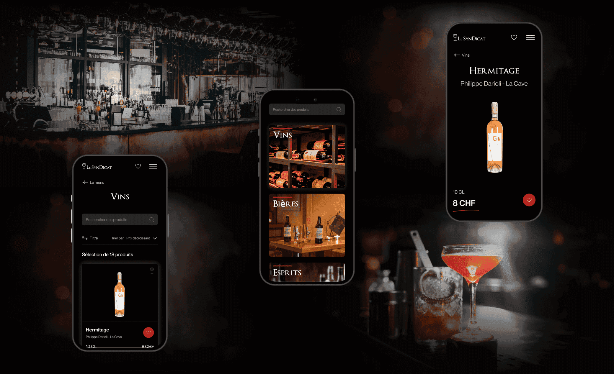 Bar LeSyndicat Phone render | Red Rocket Software